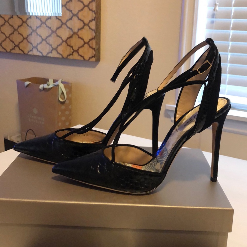 New auth Giorgio Armani black slingback heels 40 - Picture 2 of 8
